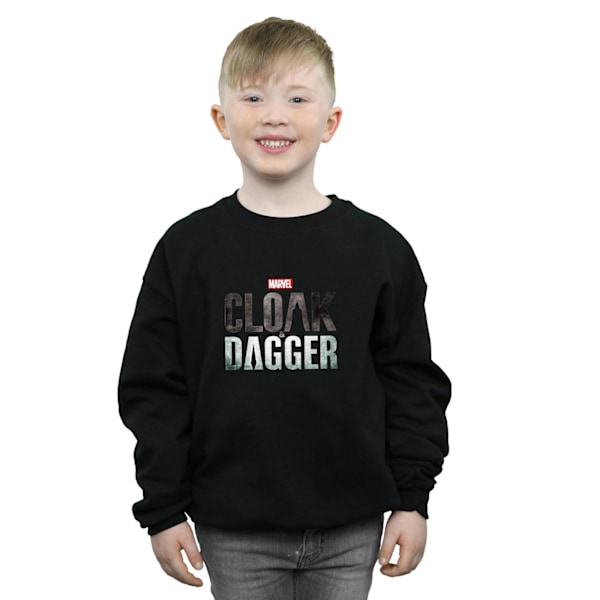 Marvel Boys Cloak And Dagger Logo Sweatshirt 7-8 År Svart Black 7-8 Years