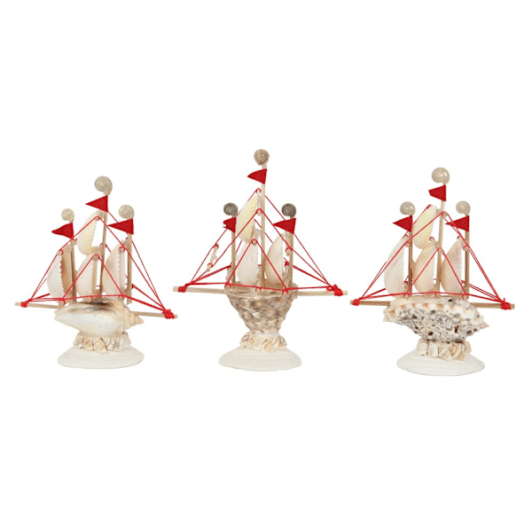 Något Annorlunda Skalj Galleon Prydnad En Storlek Vit/Röd/B White/Red/Brown One Size