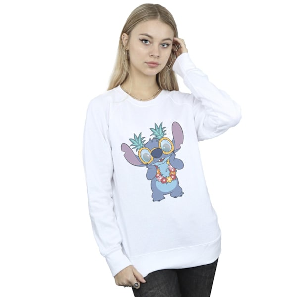 Disney Dam/Kvinnor Lilo Och Stitch Tropisk Kul Sweatshirt L White L