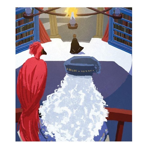 Harry Potter Looking Forward Dumbeldore & Fawkes Print 40cm x 3 Multicoloured 40cm x 30cm