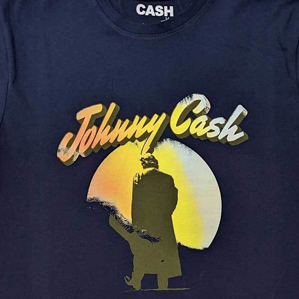 Johnny Cash Unisex Vuxen Walking Guitar T-Shirt XXL Marinblå Navy Blue XXL