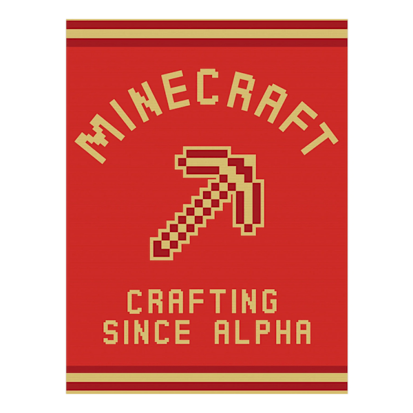 Minecraft Crafting Since Alpha Canvas Print 80cm x 60cm Röd/Gul Red/Gold 80cm x 60cm