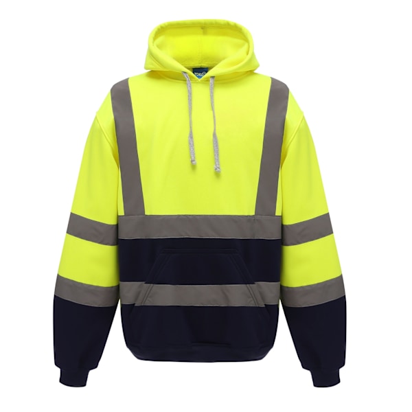 Yoko Hi-Vis Full Zip Hoodie för män M Gul/Marinblå Yellow/Navy M