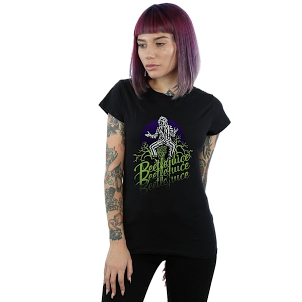 Beetlejuice Dam/Kvinnor Faded Pose Bomull T-shirt L Svart Black L