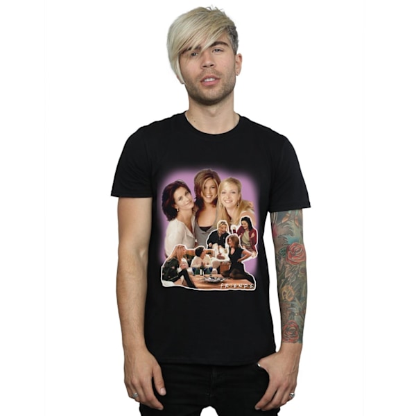 Friends Mens Girls Collage T-Shirt 4XL Svart Black 4XL