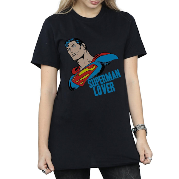 DC Comics Dam/Kvinnor Superman Lover Bomull Boyfriend T-Shirt Black M