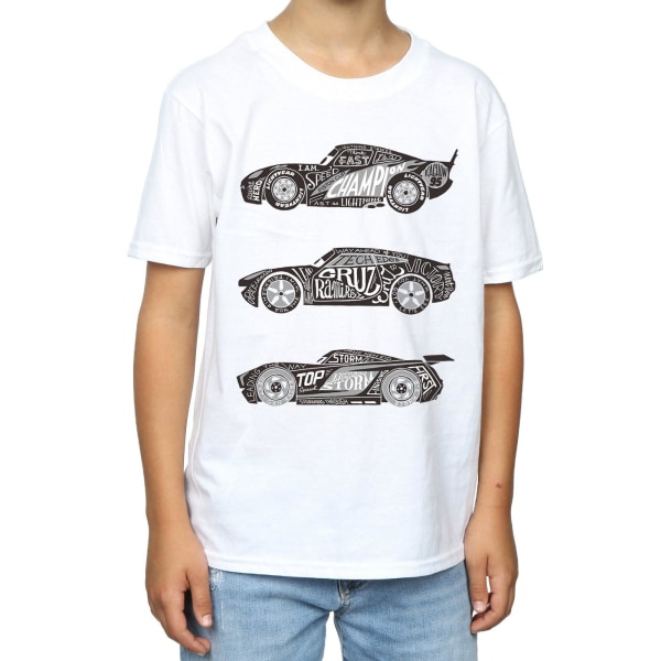 Disney Boys Cars Text Racers T-shirt 9-11 år Vit White 9-11 Years