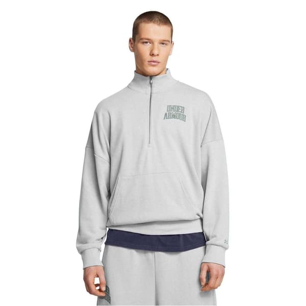Under Armour Herr Icon Quarter Zip Relaxed Fit Sweatshirt L Grå Grey L