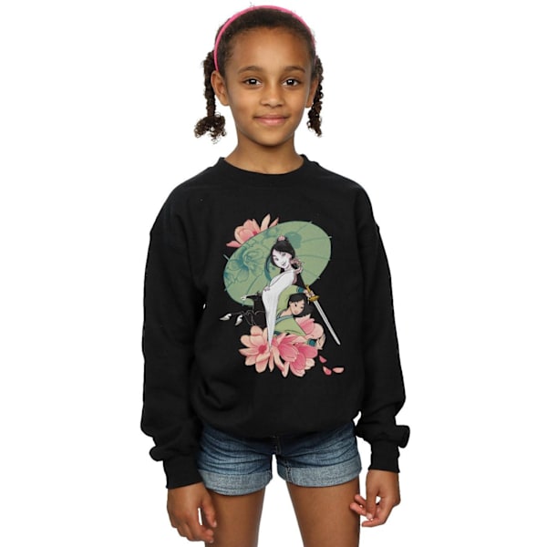 Disney Flickor Mulan Magnolia Collage Tröja 5-6 År Svart Black 5-6 Years