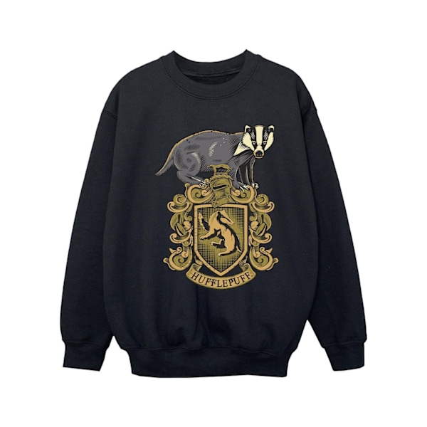 Harry Potter Flickor Hufflepuff Sketch Crest Sweatshirt 7-8 År Black 7-8 Years