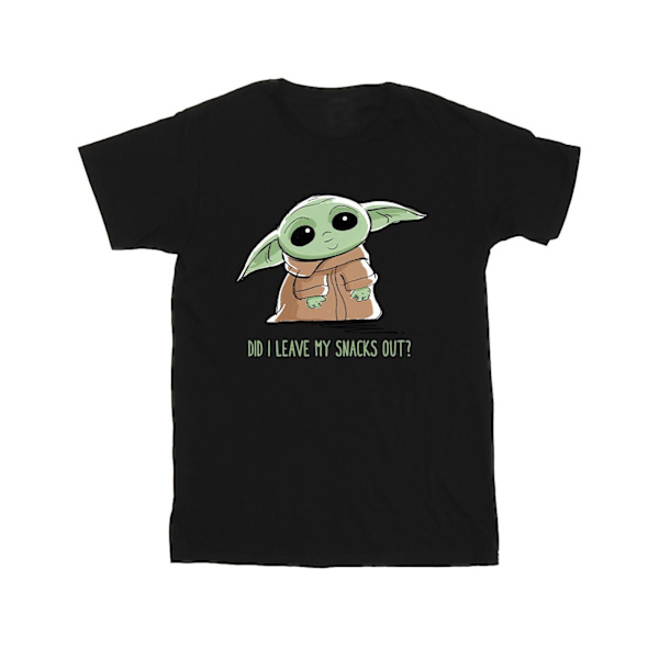 Star Wars Pojkar The Mandalorian Grogu Snacks Meme T-Shirt 12-13 Black 12-13 Years