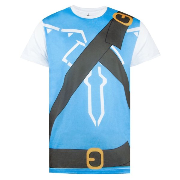The Legend of Zelda Mens Breath Of The Wild Cosplay Cosplay TS White/Blue 3XL
