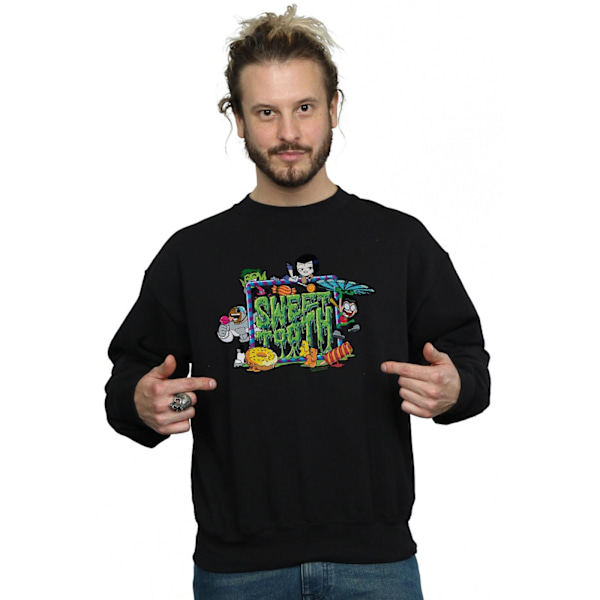 DC Comics Mens Teen Titans Go Sweet Tooth Sweatshirt 4XL Svart Black 4XL