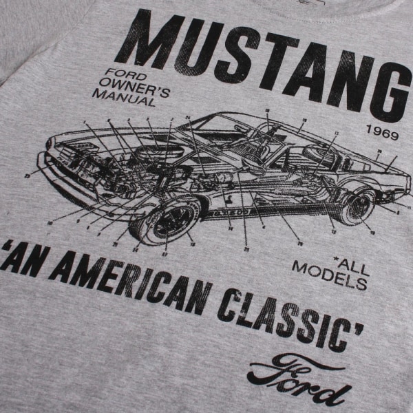 Ford Mens Mustang Manuell T-Shirt XL Vit White XL
