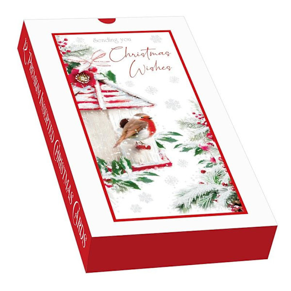Out Of The Blue Robin Julhälsningskort (Paket med 12) En Storlek Vit White/Red One Size