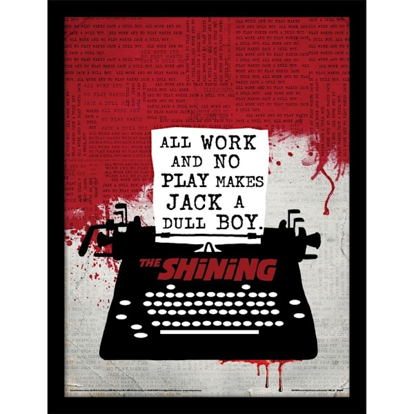 The Shining Skrivmaskin Inramad Affisch 40cm x 30cm Röd/Vit/Svart Red/White/Black 40cm x 30cm