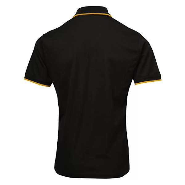 Premier Mens Coolchecker Contrast Pique Polo Shirt XXL Svart/Solros Black/Sunflower XXL