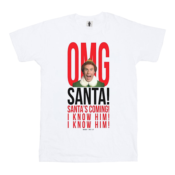 Elf Boys OMG Santa I Know Him T-Shirt 7-8 år Vit White 7-8 Years