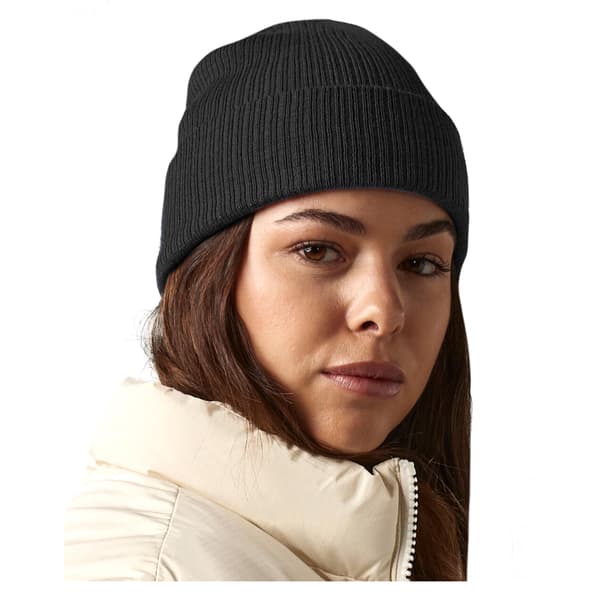 Beechfield Unisex Vuxen Ribbad Polylana Mössa One Size Svart Black One Size
