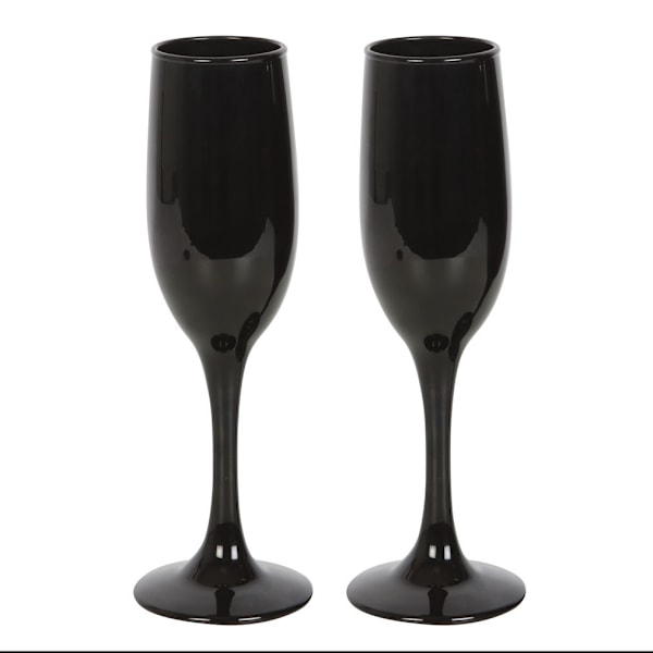 Something Different Till Death Do Us Party Champagne Flute Set Black/Gold/White One Size