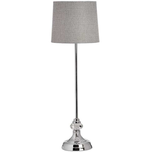 Hill Interiors Genoa Lång Stjälk Krom Metall Bordslampa En Storlek Grey/Clear/Silver One Size