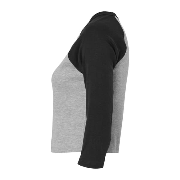 Bella + Canvas Dam Micro-Rib Raglan T-shirt med 3/4-ärm Athletic Heather/Black S