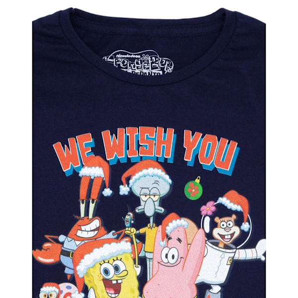 SpongeBob SquarePants Barnkläder/Barn Krabby Jul T-Shirt 7 Navy 7-8 Years