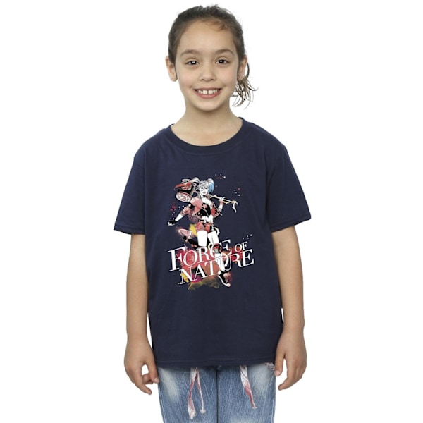 DC Comics Girls Harley Quinn Forces Of Nature Bomull T-shirt 9- Navy Blue 9-11 Years