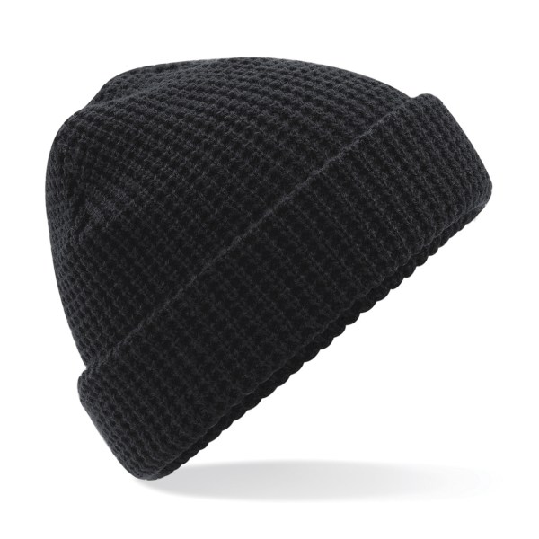 Beechfield Unisex Classic Waffle Knit Winter Beanie Hat One Siz Black One Size