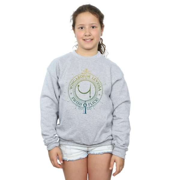 Harry Potter Girls Wingardium Leviosa Spells Charms Sweatshirt Sports Grey 7-8 Years