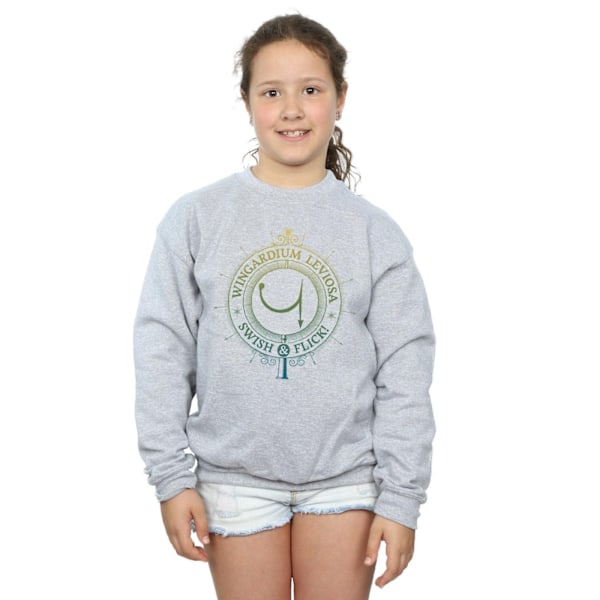 Harry Potter Girls Wingardium Leviosa Spells Charms Sweatshirt Sports Grey 9-11 Years