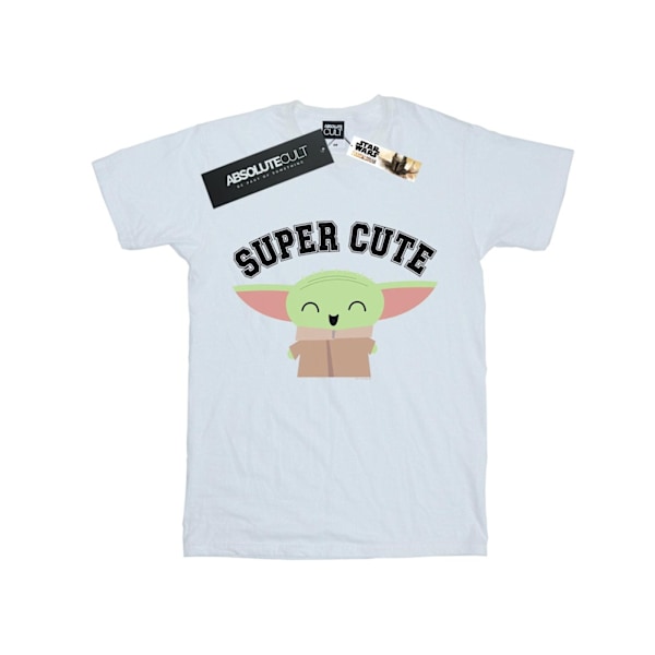 Star Wars Girls The Mandalorian Super Cute Bomull T-shirt 7-8 år White 7-8 Years