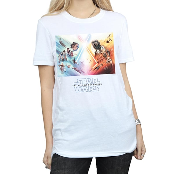 Star Wars The Rise Of Skywalker Dam/Damer Battle Poster Bomullspojkvän T-shirt White S