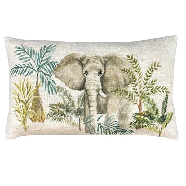 Evans Lichfield Kenya Elefant Kuddfodral One Size Beige/Grå Beige/Green/Grey One Size
