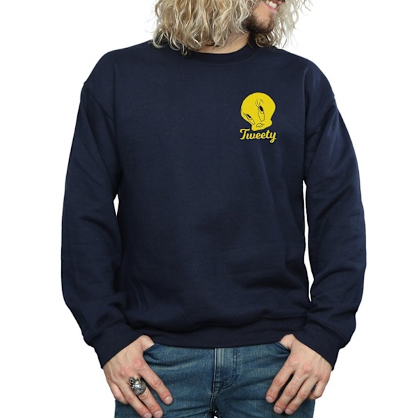 Looney Tunes Tweety Pie Huvud Sweatshirt M Marinblå Navy Blue M