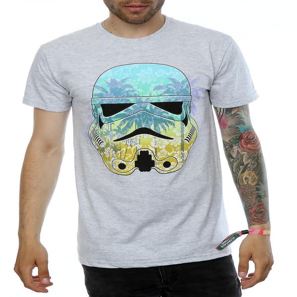 Star Wars Command Stormtrooper Hawaiian Heather T-shirt L Heather Grey L