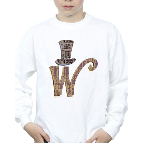 Willy Wonka Boys W Logo Hat Sweatshirt 12-13 år Vit White 12-13 Years