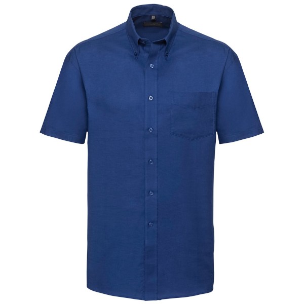 Russell Collection Herr Oxford Easy-Care Kortärmad Skjorta 16 Bright Royal Blue 16.5in