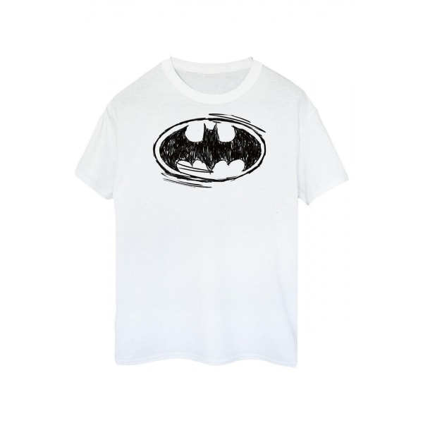 Batman Mens Sketch Logo T-Shirt M Vit/Svart White/Black M