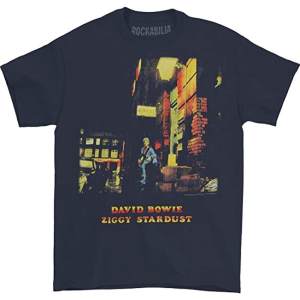 David Bowie Unisex Vuxen Ziggy Stardust T-shirt L Marinblå Navy Blue L