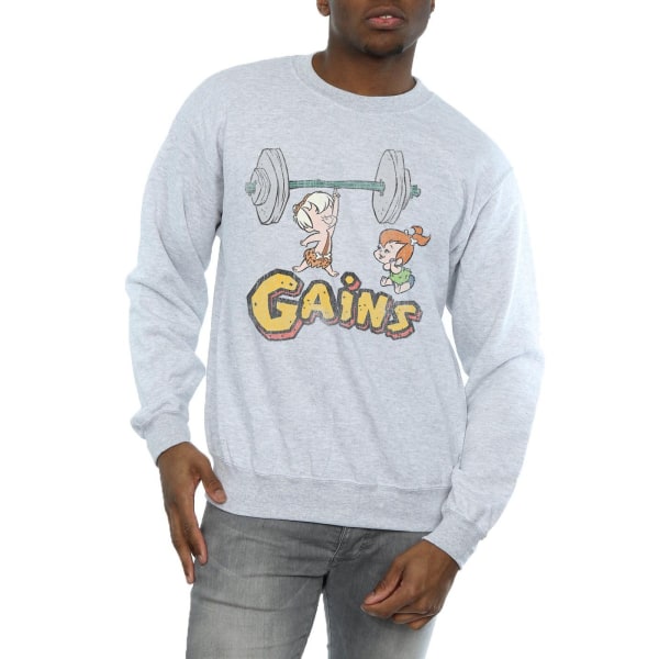 The Flintstones Mens Bam Bam Gains Distressed Sweatshirt 3XL Sp Sports Grey 3XL