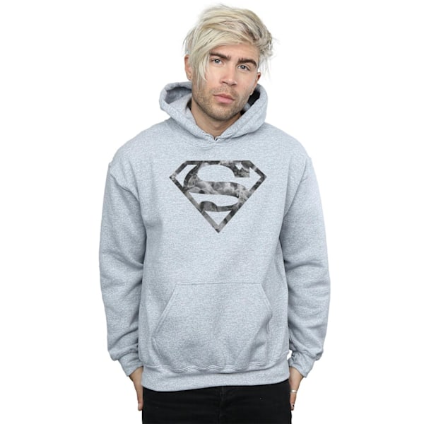 DC Comics Herr Superman Marble Logo Hoodie L Sports Grey Sports Grey L
