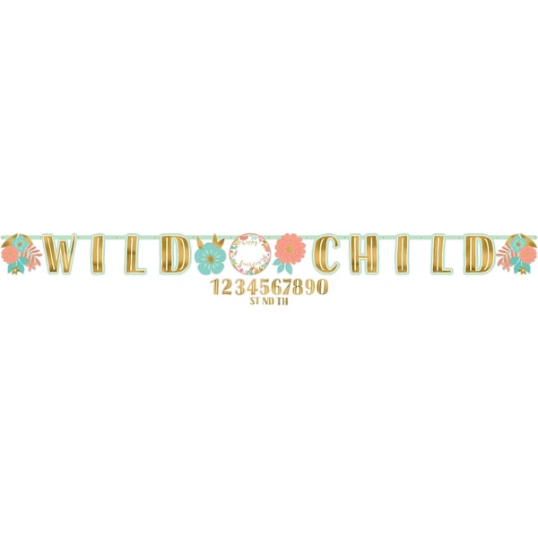 Amscan Wild Child Banner En Storlek Guld Gold One Size