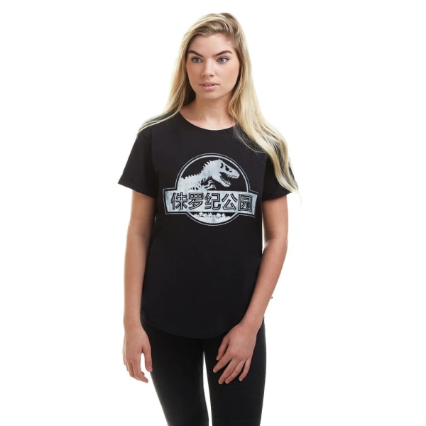 Jurassic Park T-shirt med logotyp för kvinnor/damer L Svart Black L