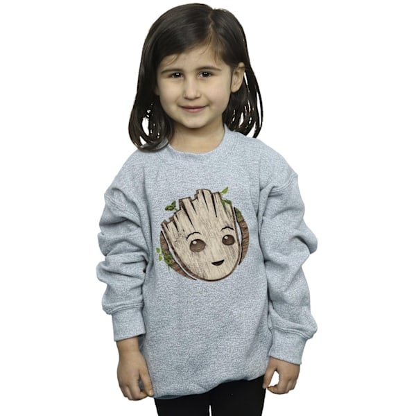 Marvel Girls I Am Groot Trähuvud Sweatshirt 7-8 År Sport Sports Grey 7-8 Years