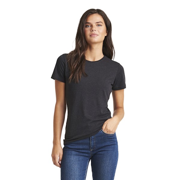 Awdis Dam/Dam Heather Triblend Girlie T-Shirt 8 UK Svart Black 8 UK