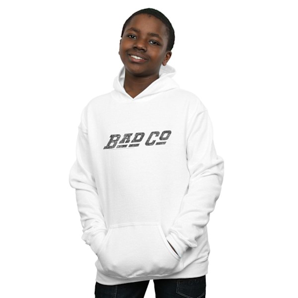 Bad Company Boys Straight Logo Hoodie 7-8 år Vit White 7-8 Years