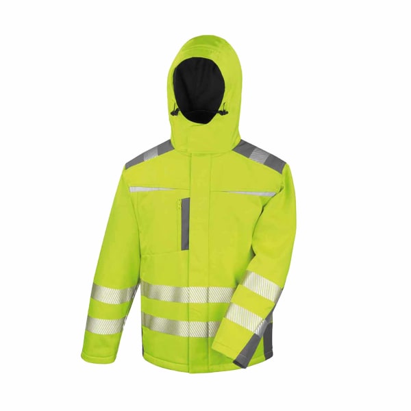 Resultat Safeguard Mens Dynamic Hi-Visibility Softshell Work Coat Yellow 2XL