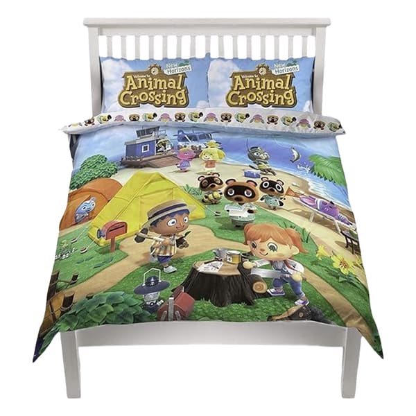 Animal Crossing Beach Vändbart Påslakanset (2-pack) Dubbel M Multicoloured Double