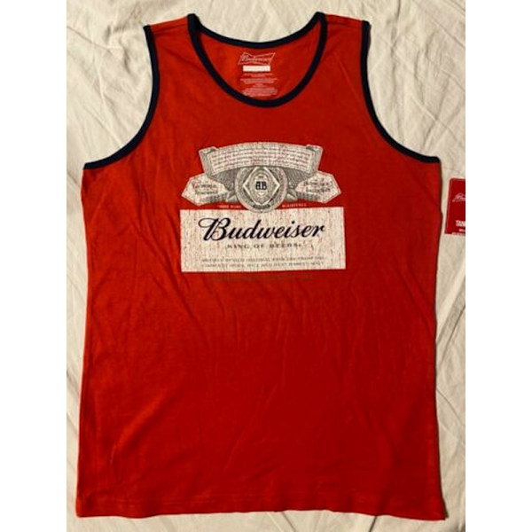 Budweiser herr T-shirt med öl flaska (2-pack) XXL vit/svart/ White/Black/Red XXL